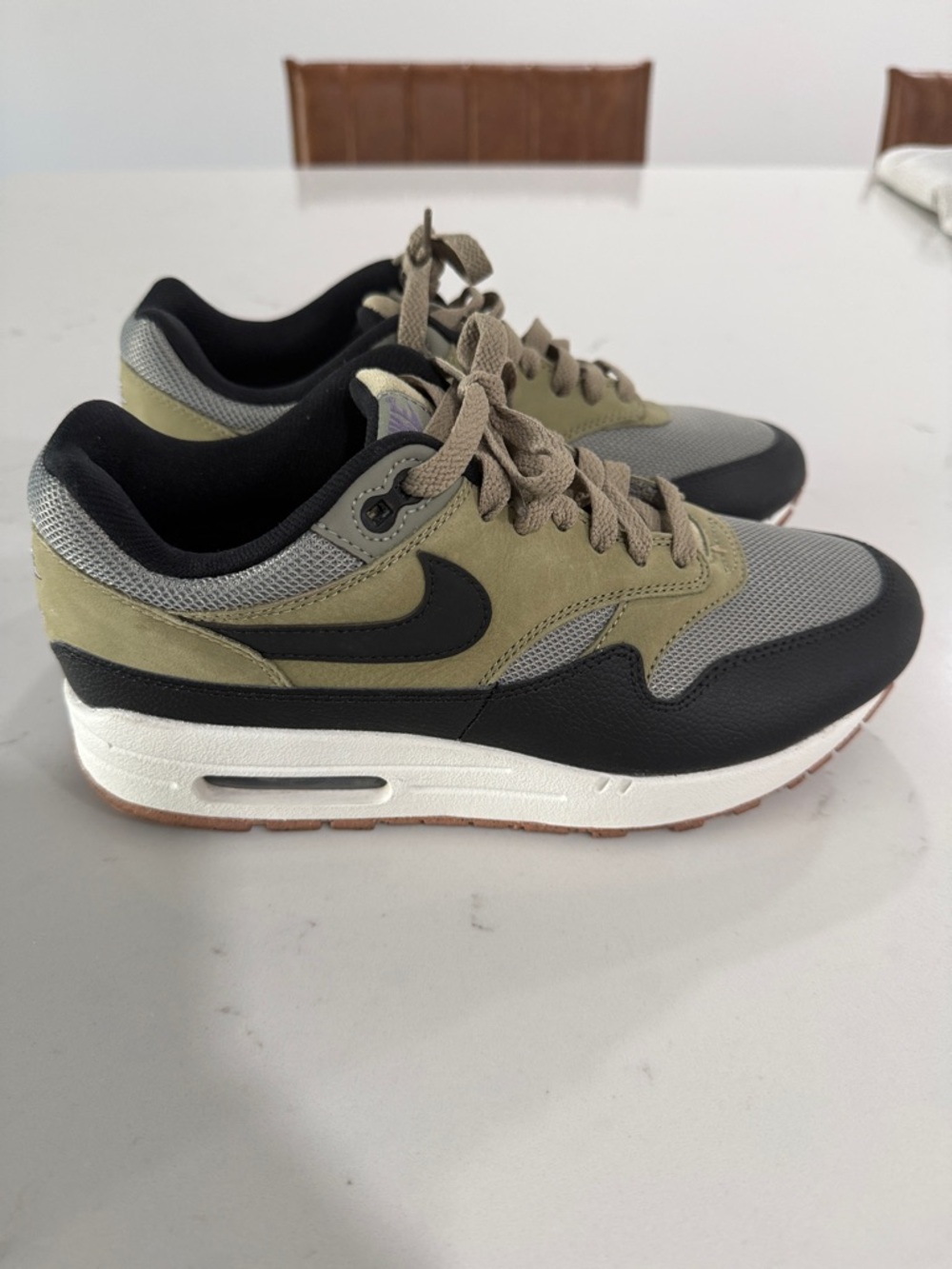 Nike Olive, Black and Gray Air Max Styled Sneakers